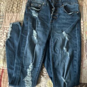Indigo rein ripped slim fit jeans size 1